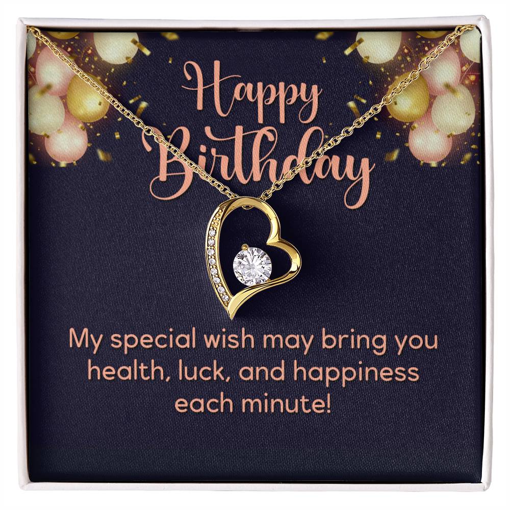 Happy Birthday Heart Necklace Gift-[Heartfelt Family Gift]