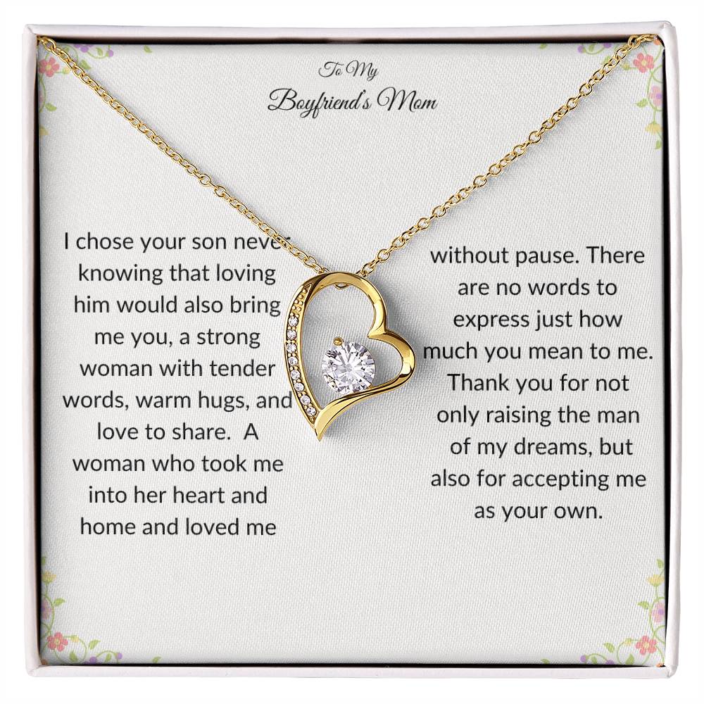 To My Boyfriends Mom Heart Necklace Gift-[Heartfelt Family Gift]