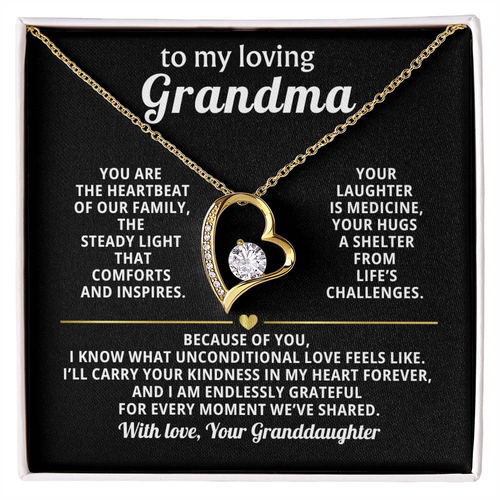 Grandmother Heart Necklace Gift from Granddaughter