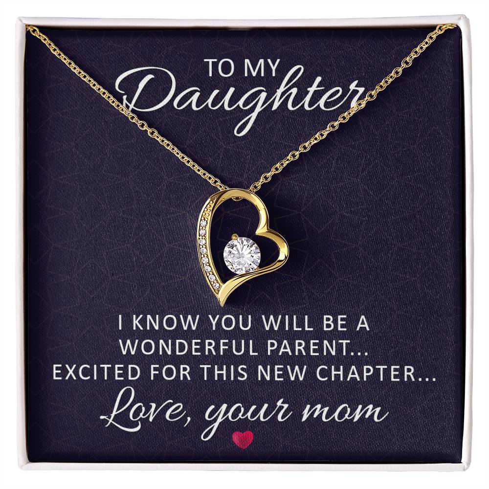To Mom-to-Be From Her Mother Heart Necklace Gift-[Heartfelt Family Gift]