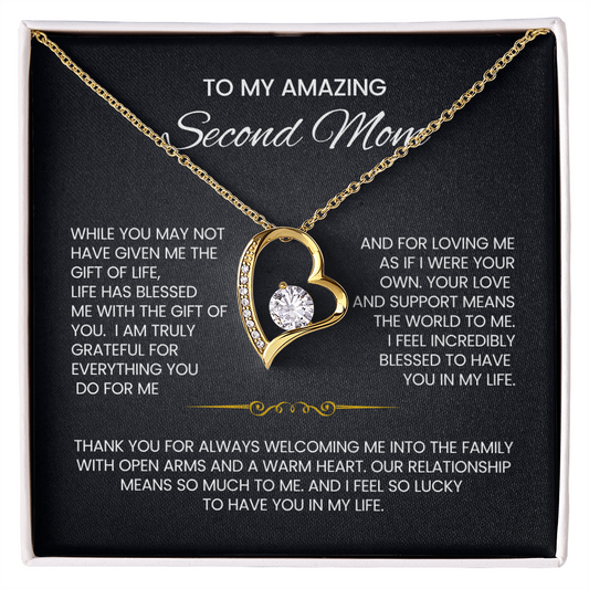 To My Second Mom Heart Necklace