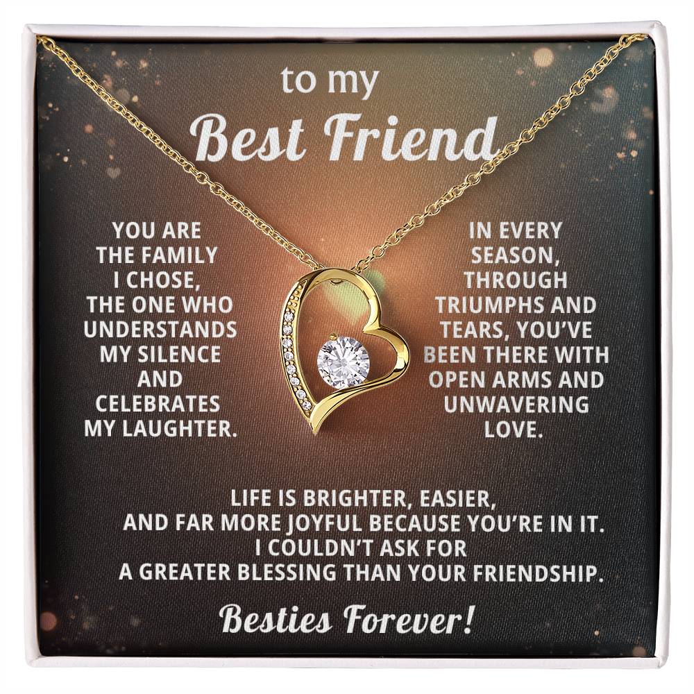 Best Friend Heart Necklace Gift from Bestie