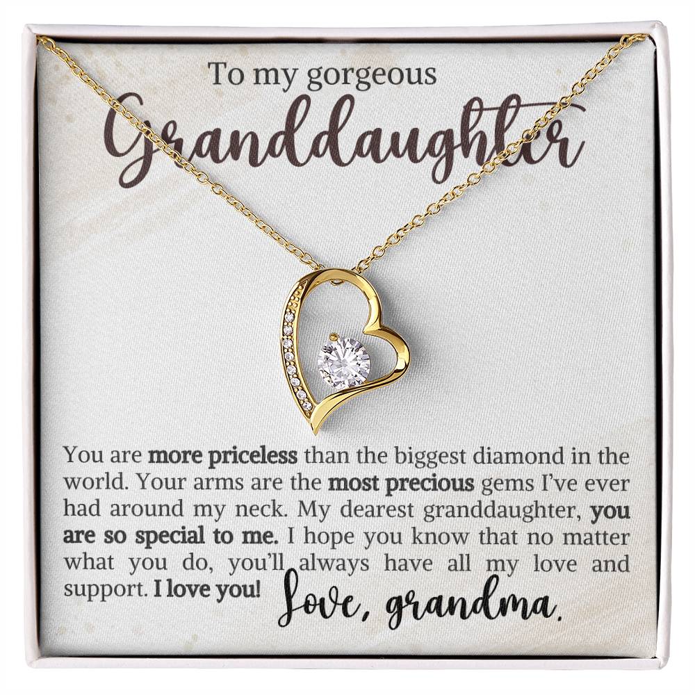 Granddaughter Necklace - Christmas  Birthday Gift for Her - Personalized Jewelry Heart Pendant - Must-Have Item-[Heartfelt Family Gift]