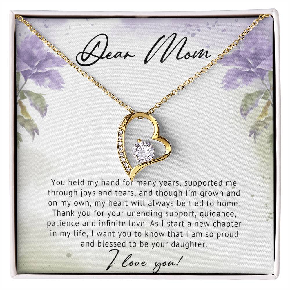 To My Mom Heart Necklace Gift