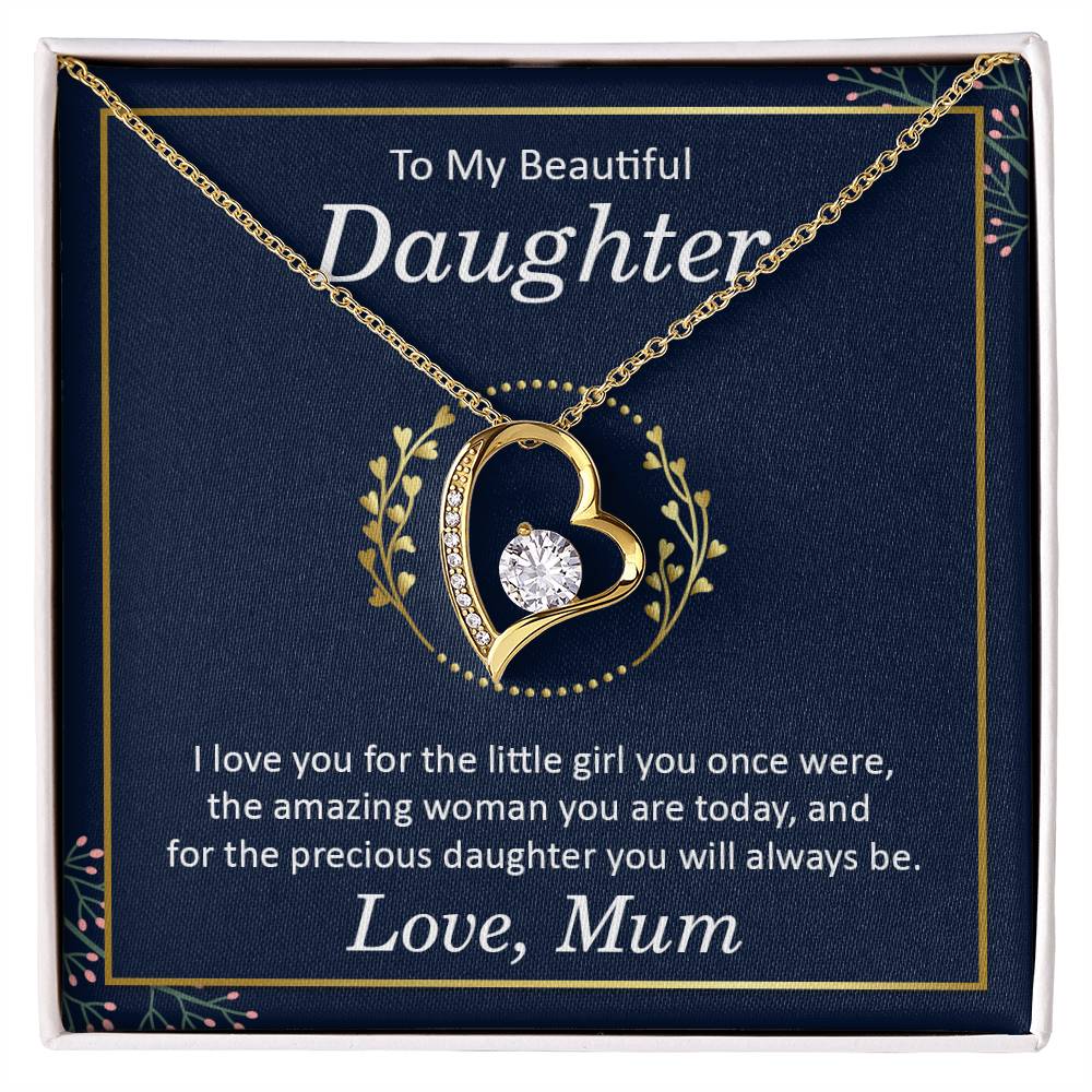 To My Beautiful Daughter - I Love You Heart Necklace Gift-[Heartfelt Family Gift]