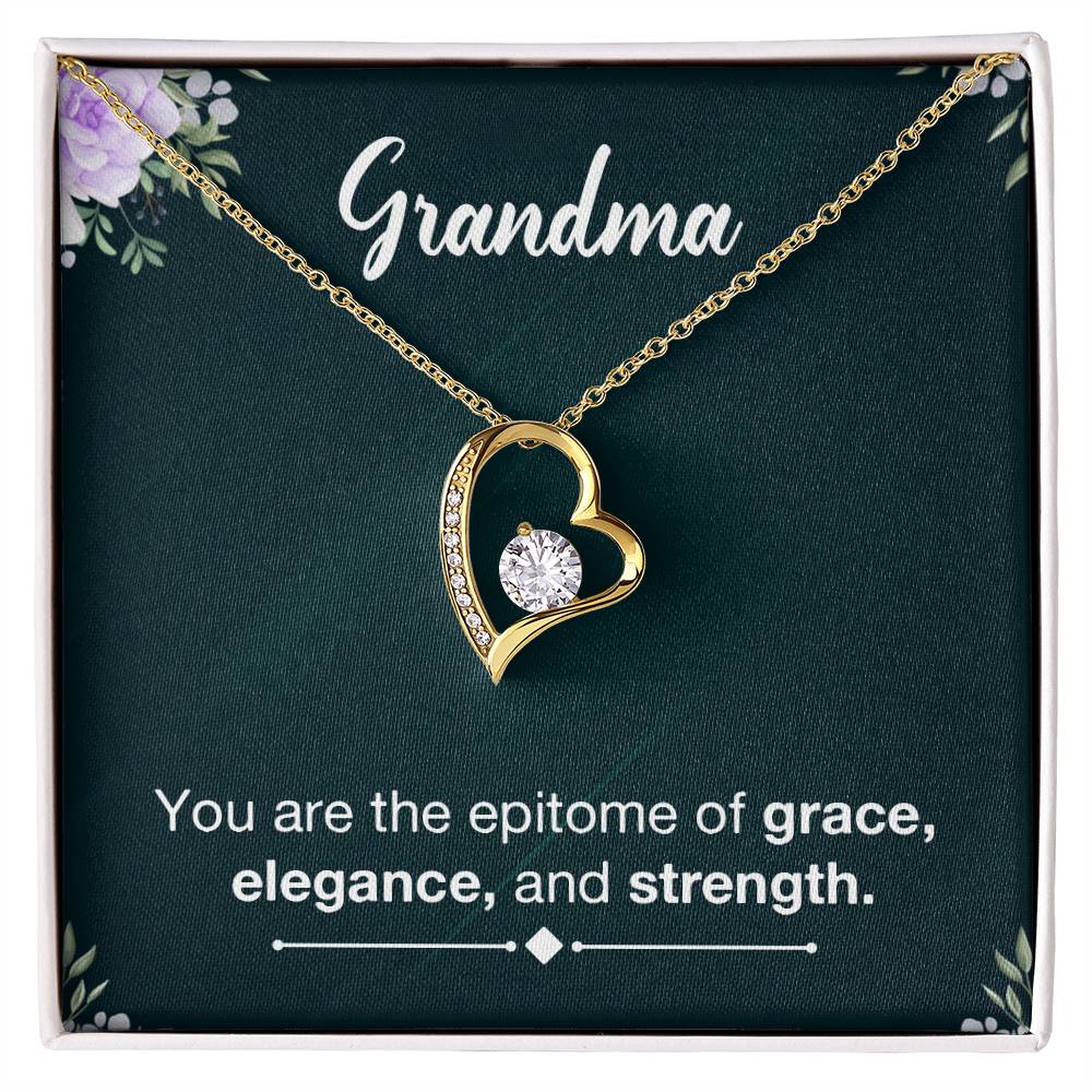 Grandma Grace Heart Necklace Gift-[Heartfelt Family Gift]