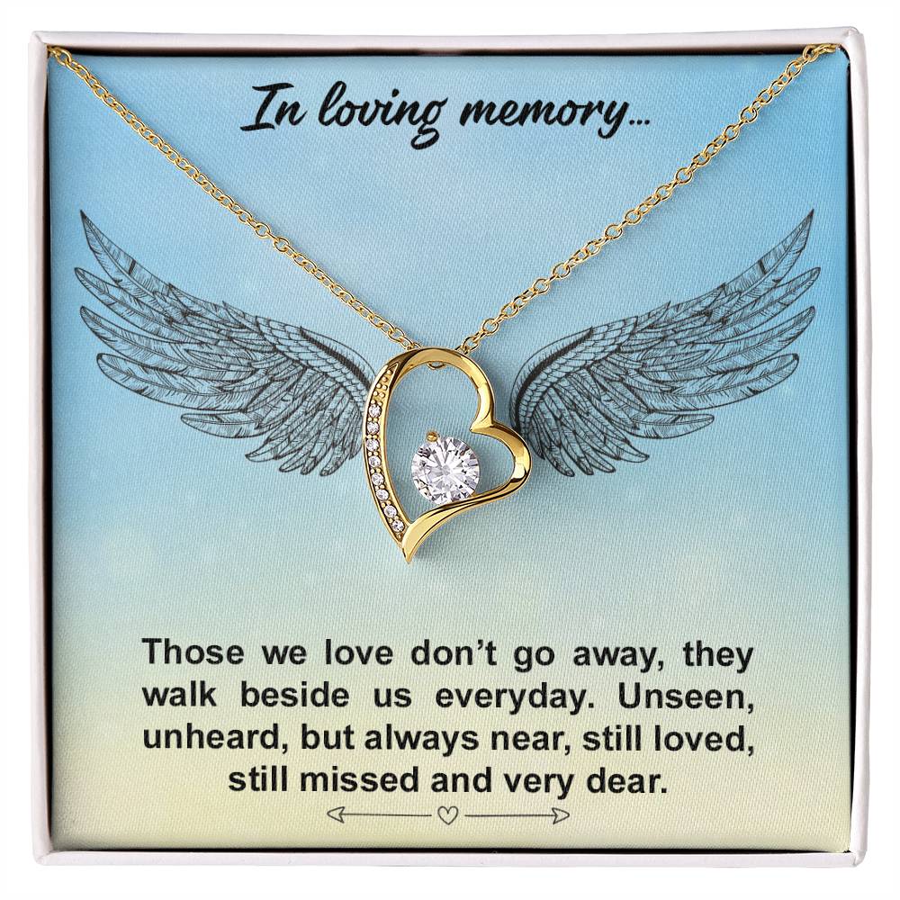 In Loving Memory Angel Wings Heart Necklace Gift-[Heartfelt Family Gift]