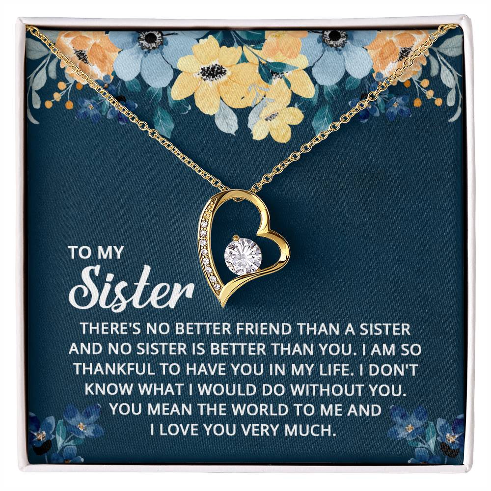 To My Sister Heart Necklace Gift-[Heartfelt Family Gift]