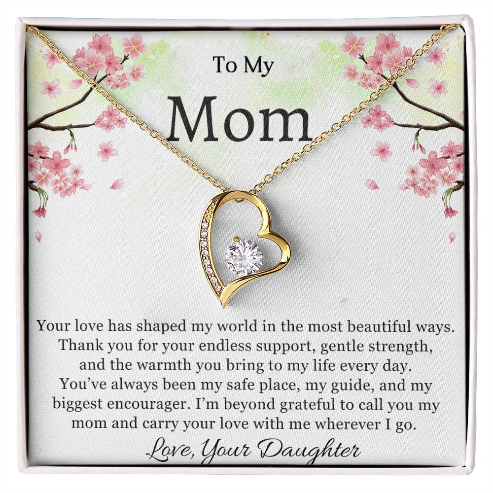 To My Mom Heart Necklace Gift