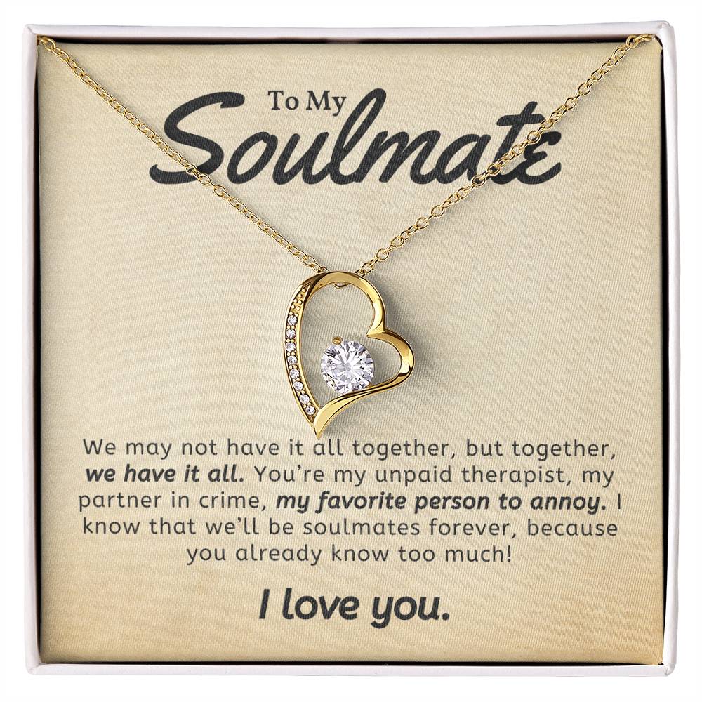 Soulmate Necklace Perfect Gift for Girlfriend or Wife on Birthday Valentines Day or Christmas-[Heartfelt Family Gift]
