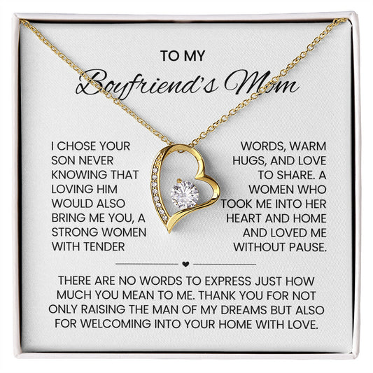 To My Boyfriends Mom Heart Necklace