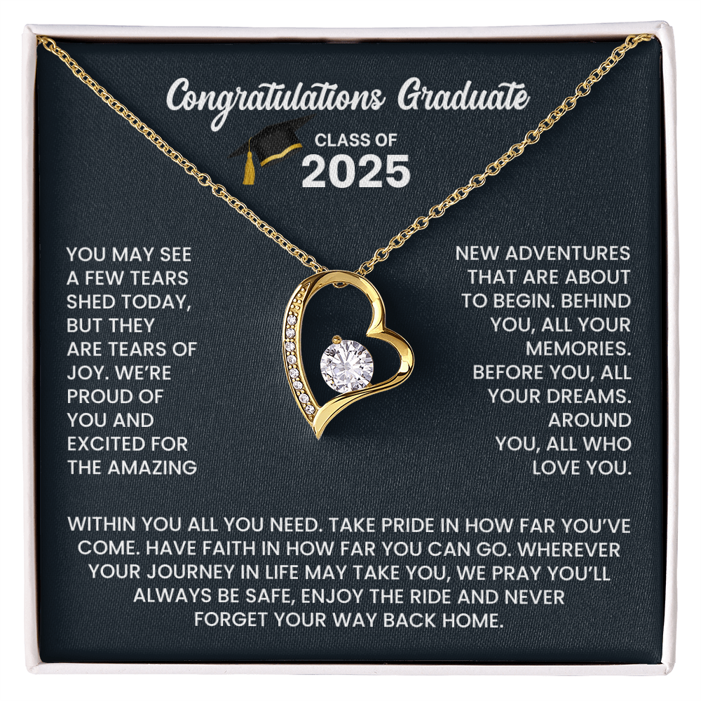 Class of 2025 Heart Graduation Necklace Gift