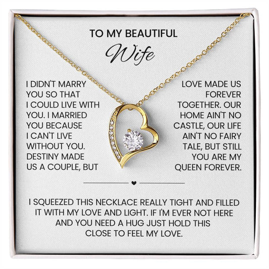 To My Beautiful Wife Heart Necklace