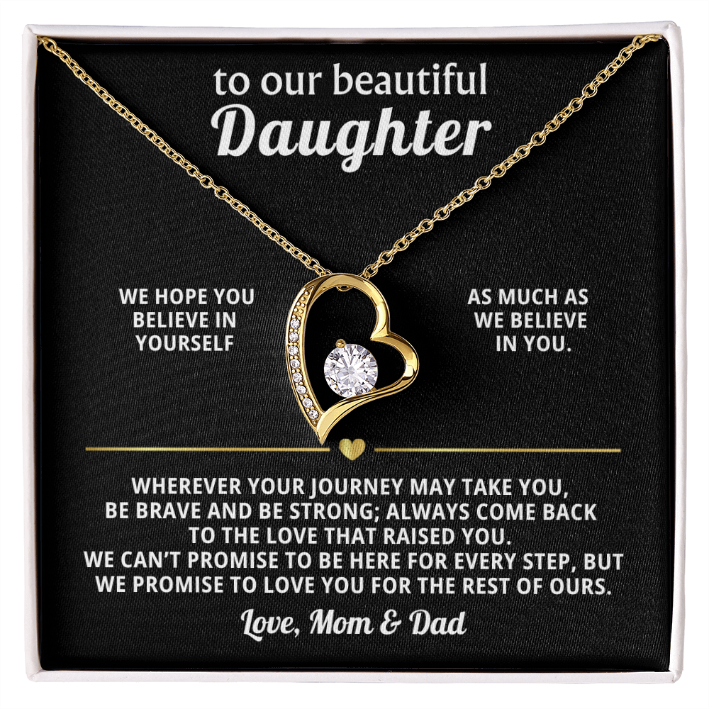 To Our Beautiful Daughter Heart Necklace Gift from Mom Dad
