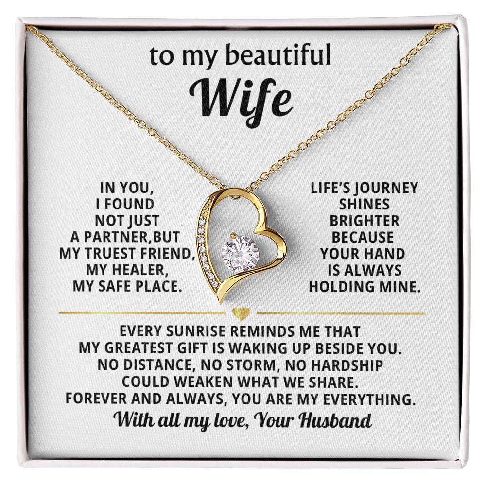 To My Beautiful Wife Heart Necklace