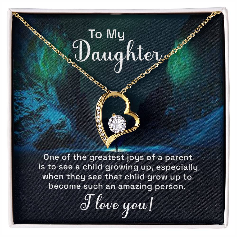 Daughter Greatest Joy Heart Necklace Gift-[Heartfelt Family Gift]