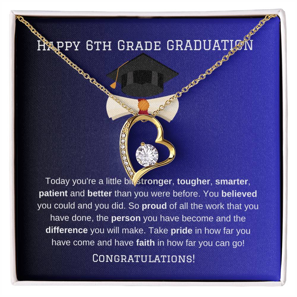 6th Grade Graduation Heart Necklace Gift-[Heartfelt Family Gift]