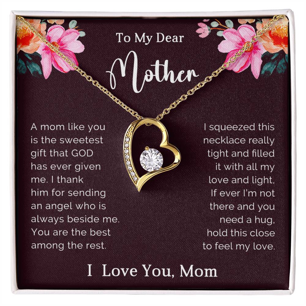 To My Mother  Heart Necklace Gift