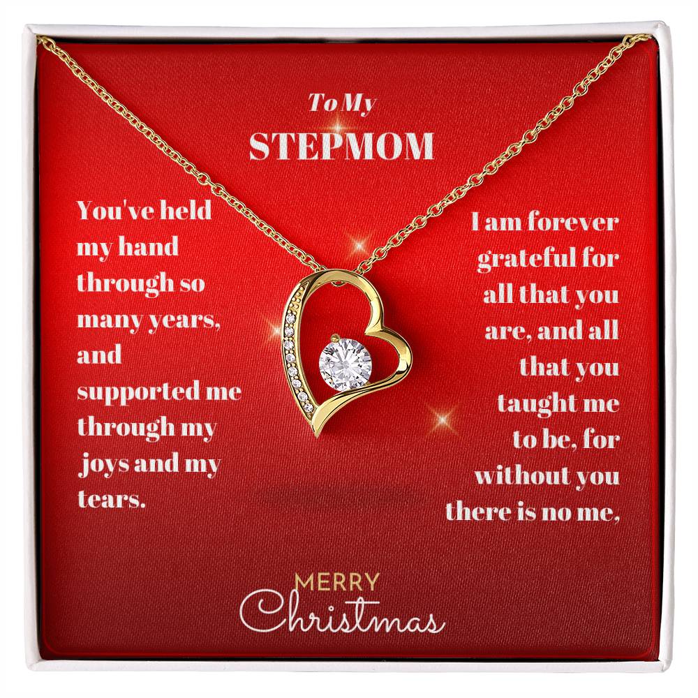 Stepmom Christmas Heart Necklace Gift-[Heartfelt Family Gift]