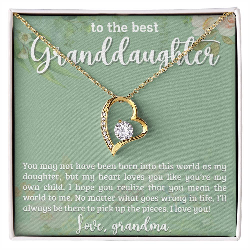 Granddaughter Necklace - Christmas  Birthday Gift Personalized  Monogrammed Leather Jewelry for Granddaughter-[Heartfelt Family Gift]