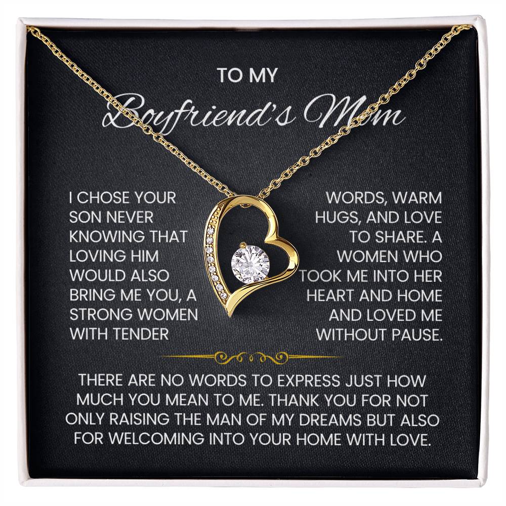 To My Boyfriends Mom Heart Necklace