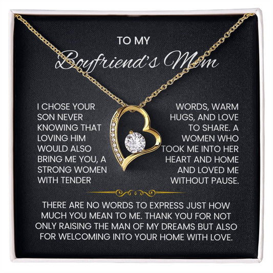 To My Boyfriends Mom Heart Necklace