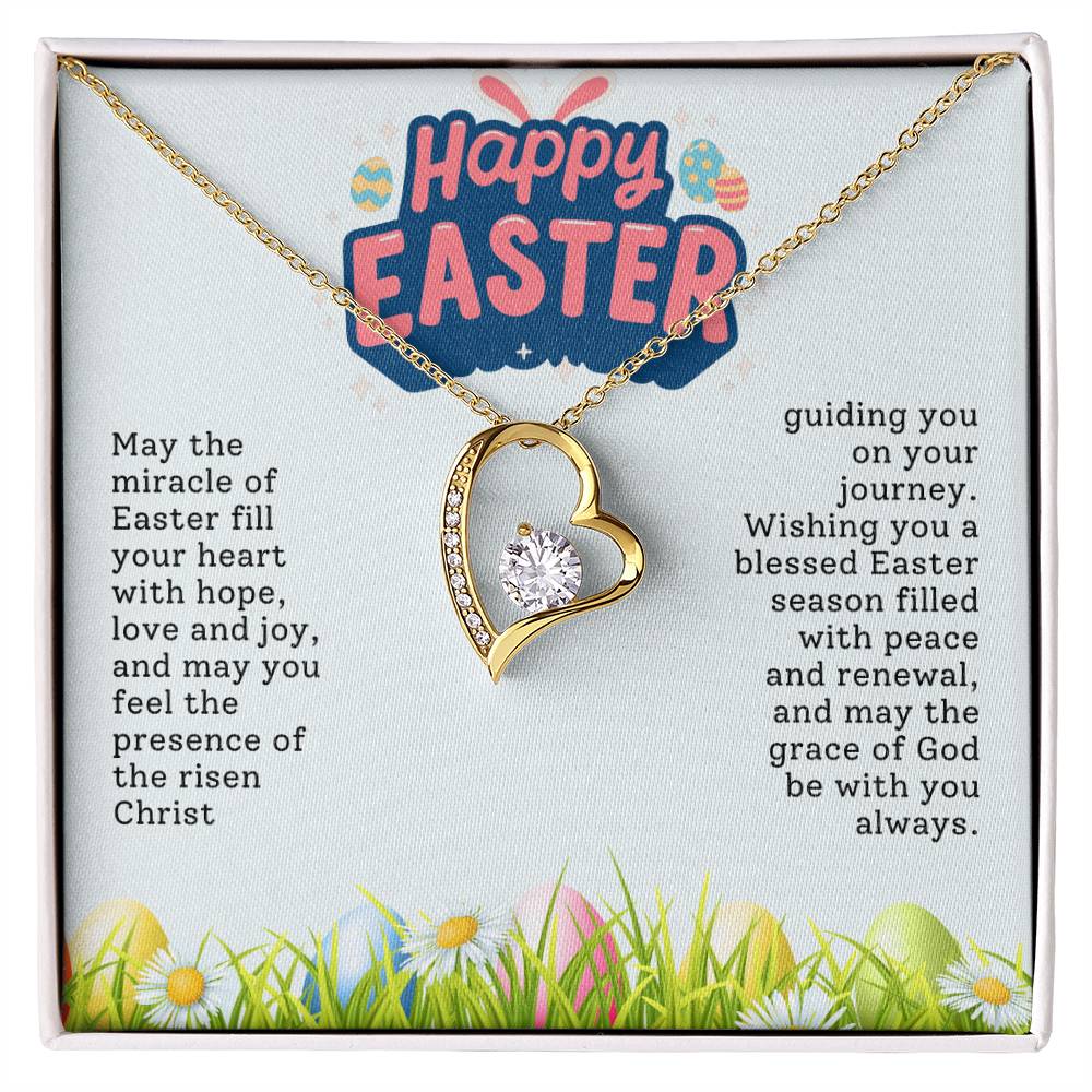 Happy Easter Heart Necklace Gift-[Heartfelt Family Gift]
