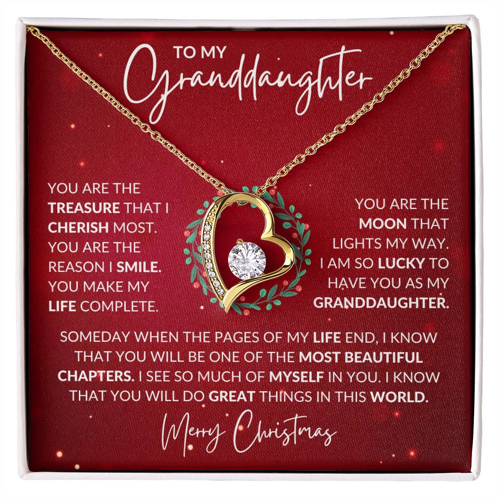 Granddaughter Christmas Heart Necklace Gift-[Heartfelt Family Gift]