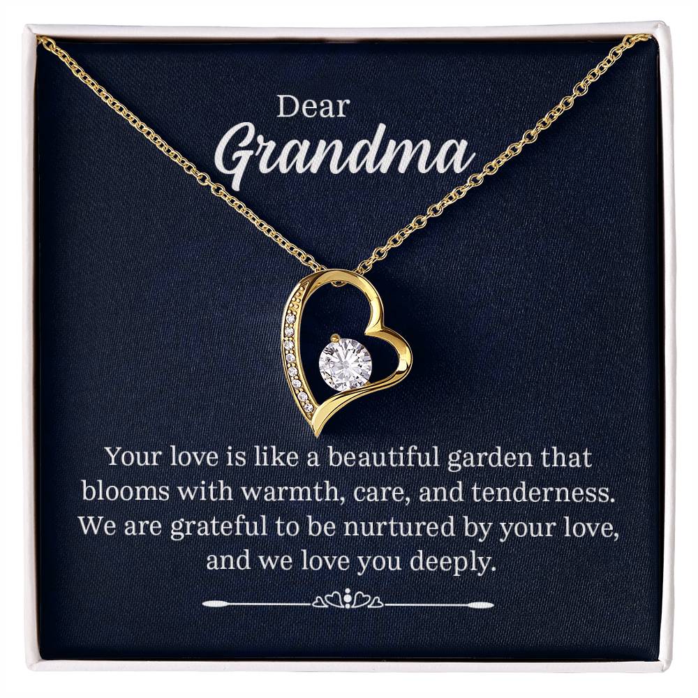 To My Grandma - Your Love Is Like A Beautiful Garden Heart Necklace Gift-[Heartfelt Family Gift]