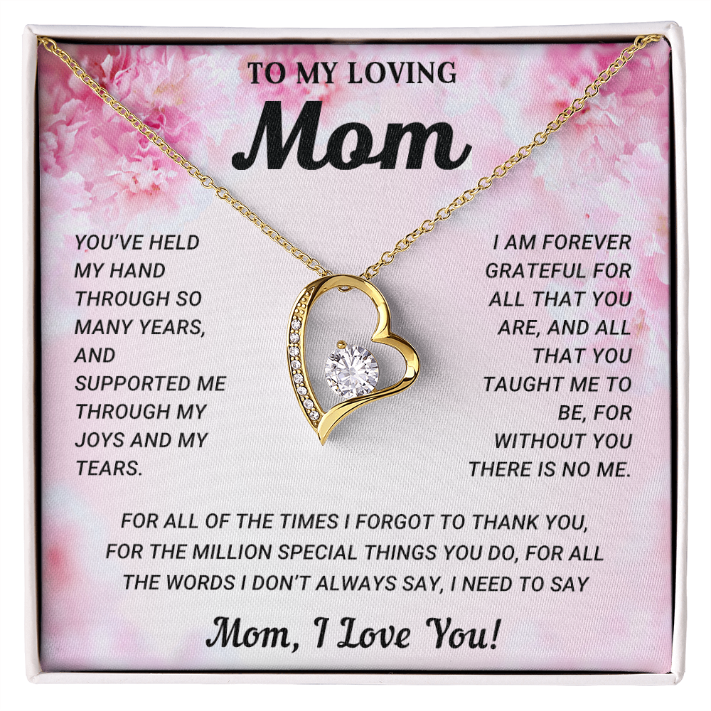 To My Mom Heart Necklace Gift