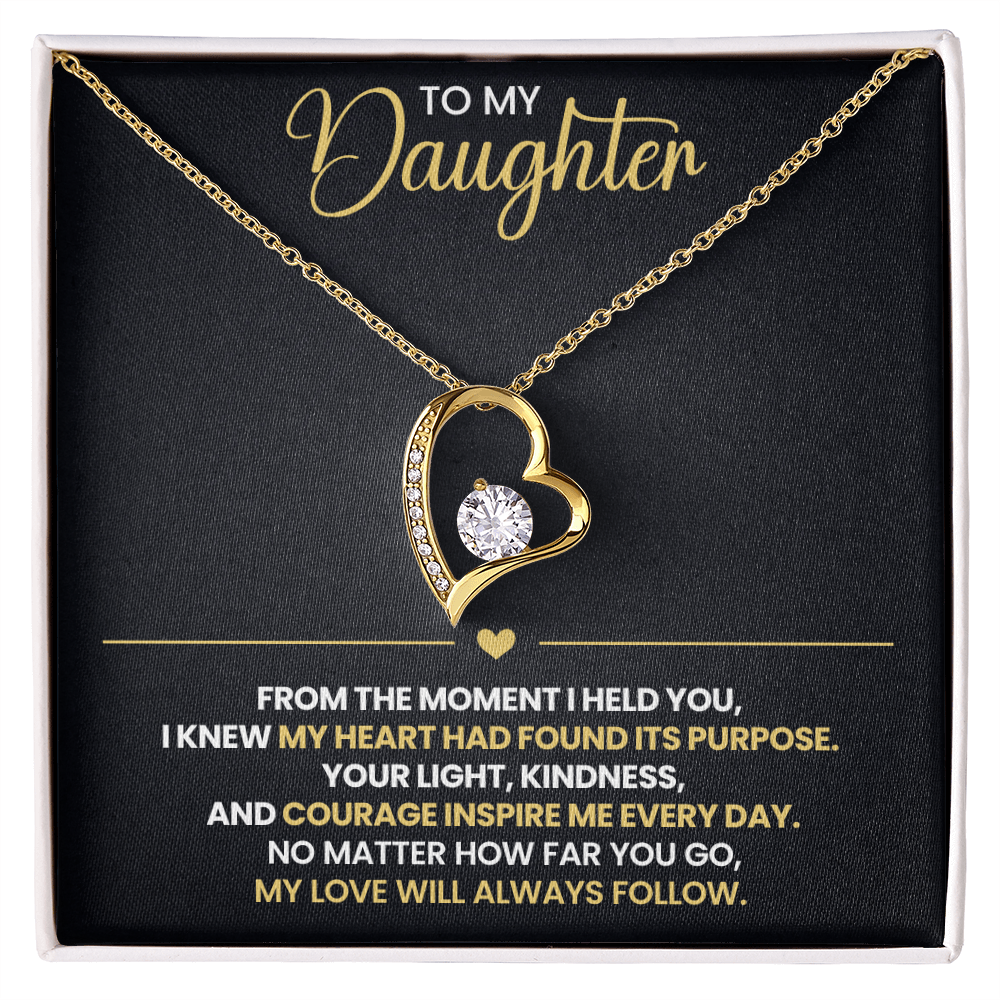 To My Daughter Heart Necklace