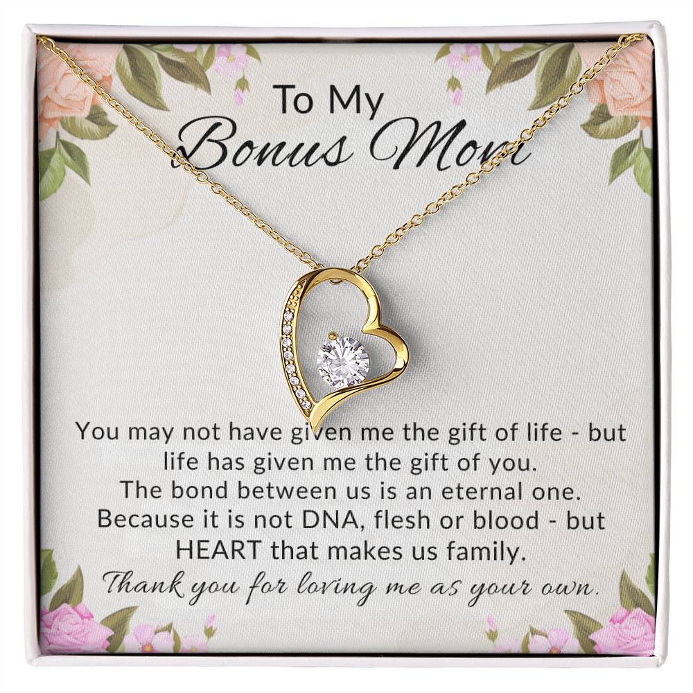 To My Bonus Mom Heart Necklace Gift from Stepdaughter