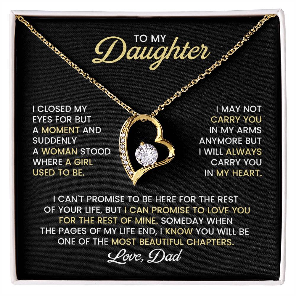 Daughter Heart Necklace Gift from Dad