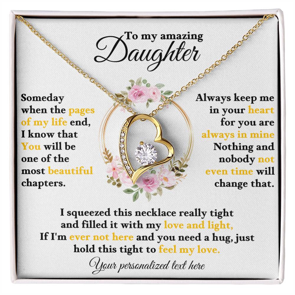 To My Daughter - Personalized Love and Light Heart Necklace Gift-[Heartfelt Family Gift]