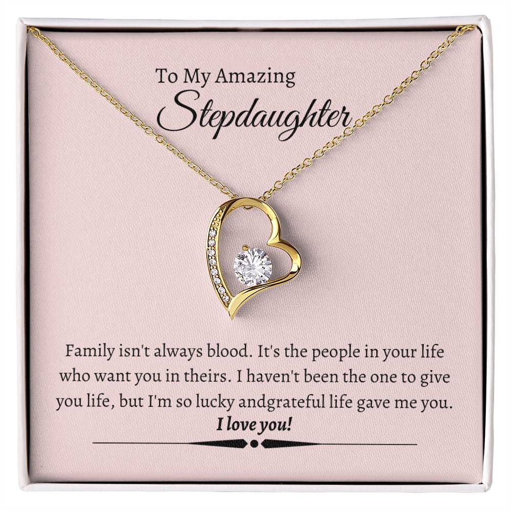 Stepdaughter Heart Necklace Gift-[Heartfelt Family Gift]