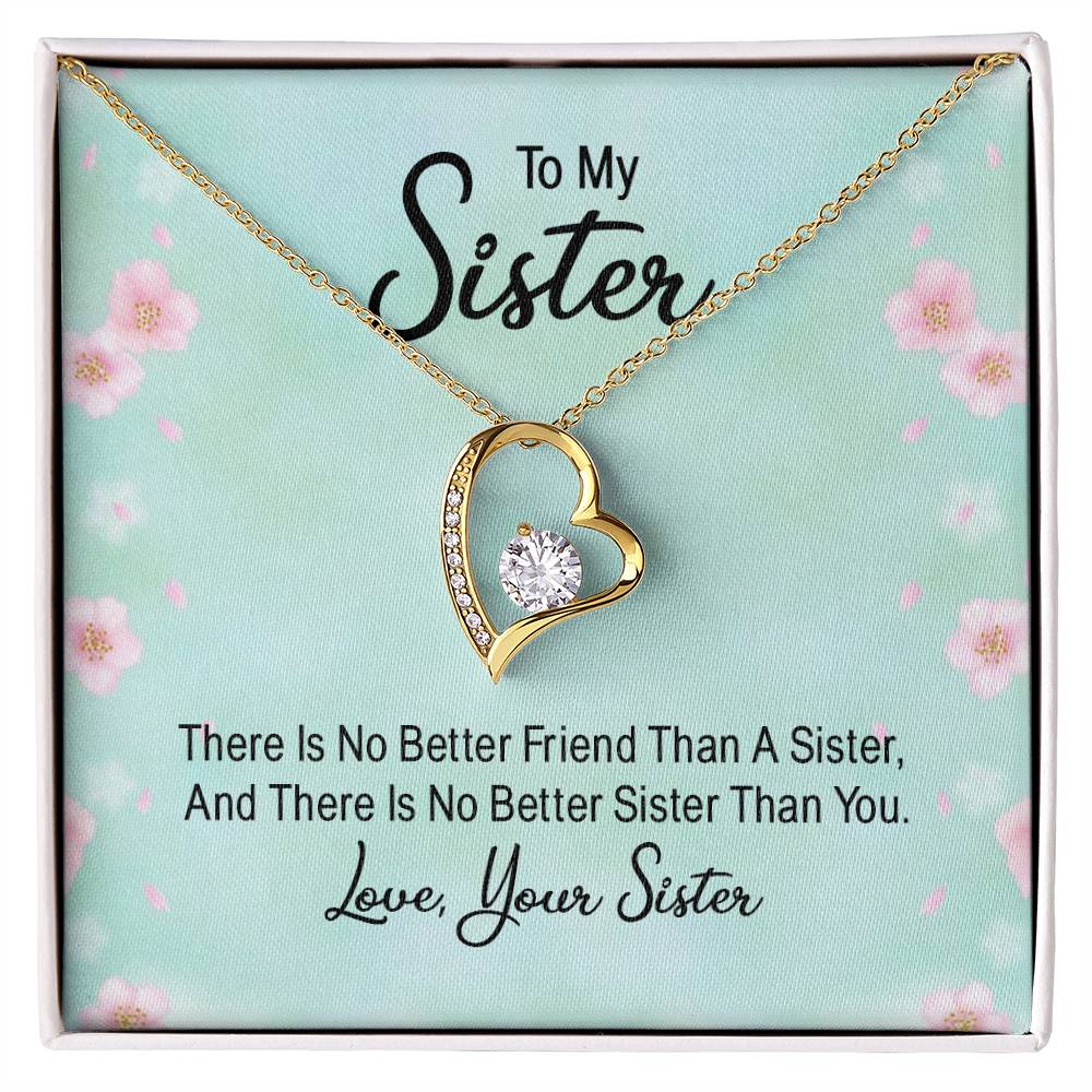 To My Sister Heart Necklace Gift-[Heartfelt Family Gift]