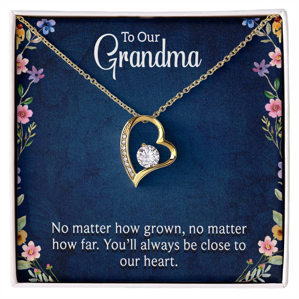 Multi Name Vertical Necklace_To our Grandma-Always close to our heart Heart Necklace Gift-[Heartfelt Family Gift]