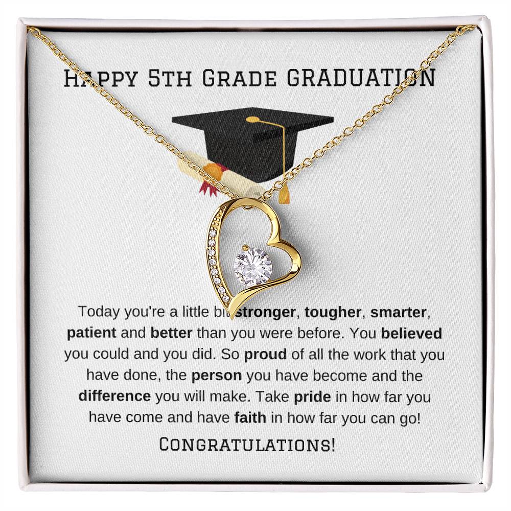 5th Grade Graduation Heart Necklace Gift-[Heartfelt Family Gift]