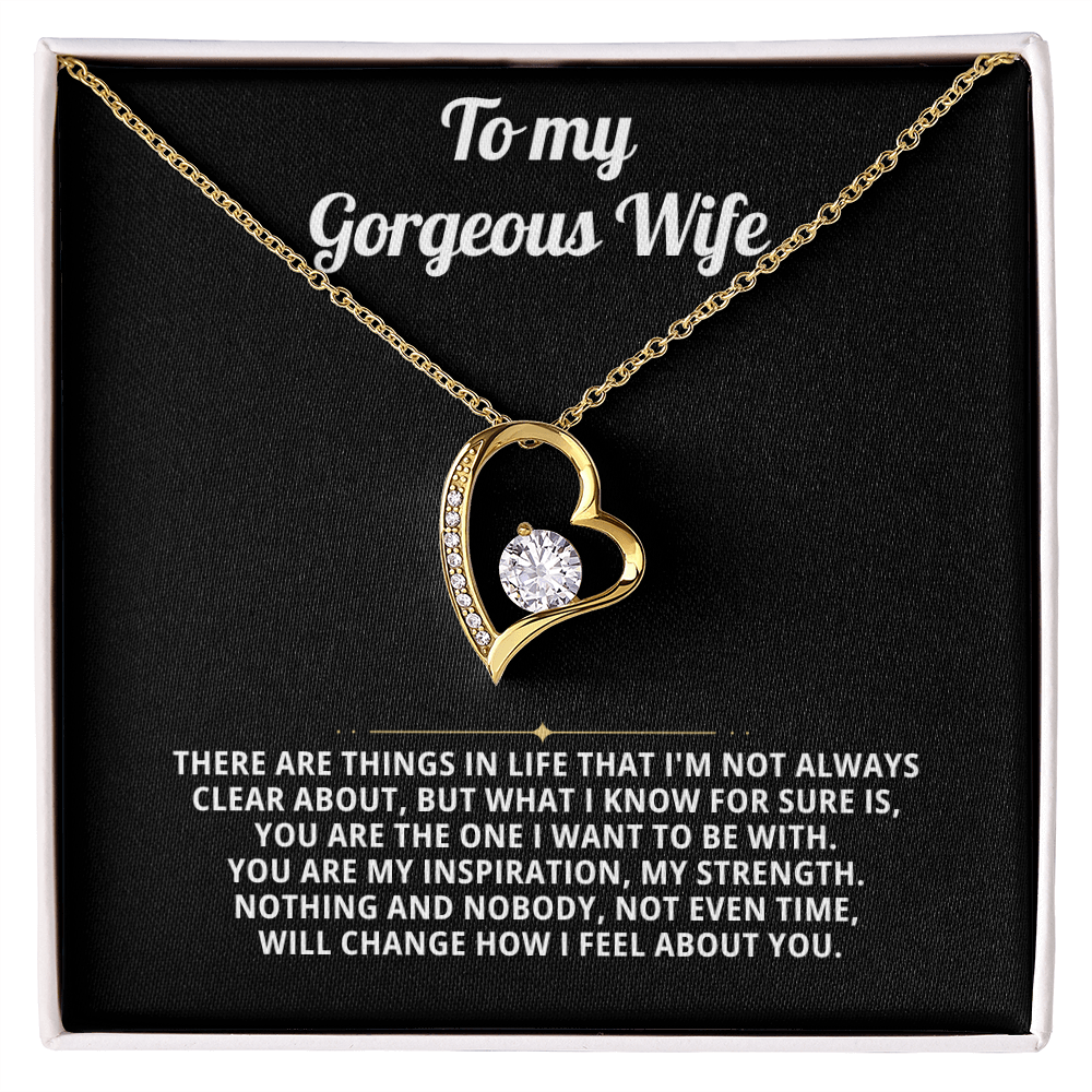 To My Wife Heart Necklace Gift