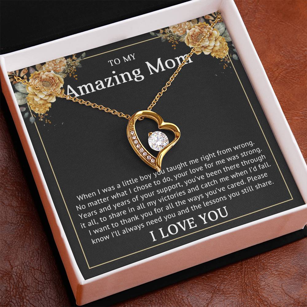 To My Mom Heart Necklace Gift