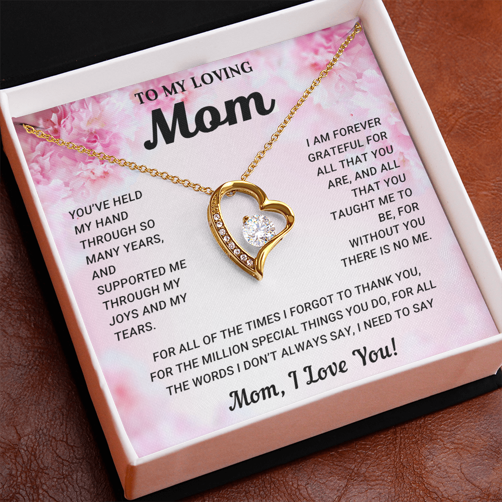 To My Mom Heart Necklace Gift