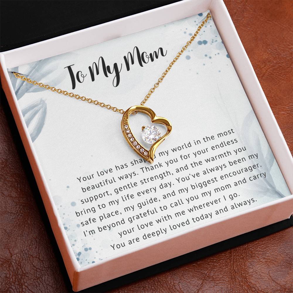 To My Mom Heart Necklace Gift
