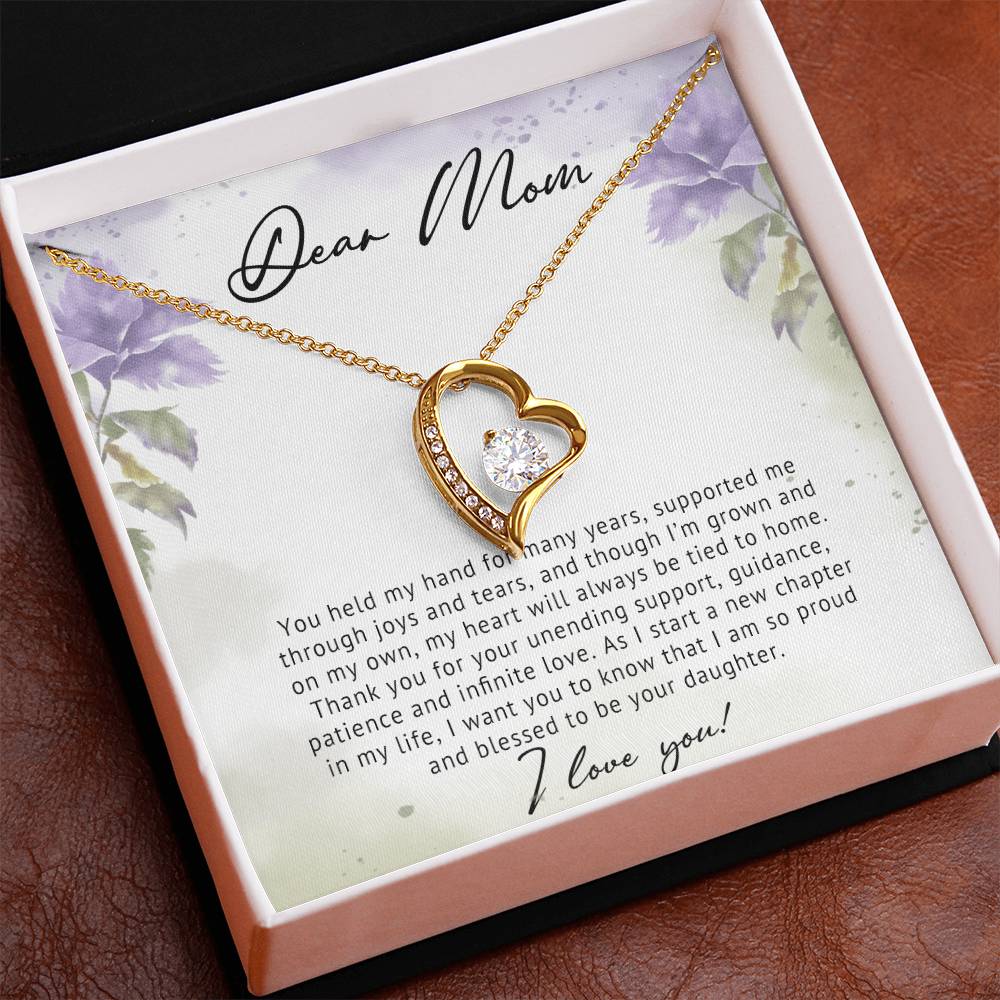 To My Mom Heart Necklace Gift