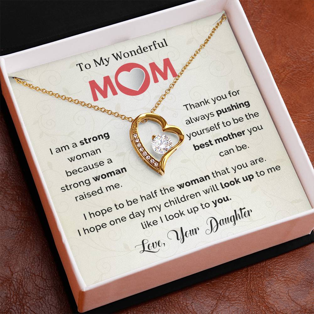 To My Mom Heart Necklace Gift