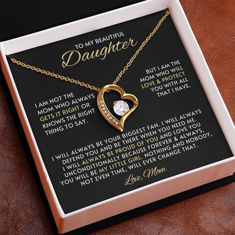 Daughter Heart Necklace Gift from Mom