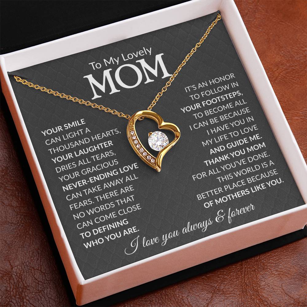 To My Mom Heart Necklace Gift