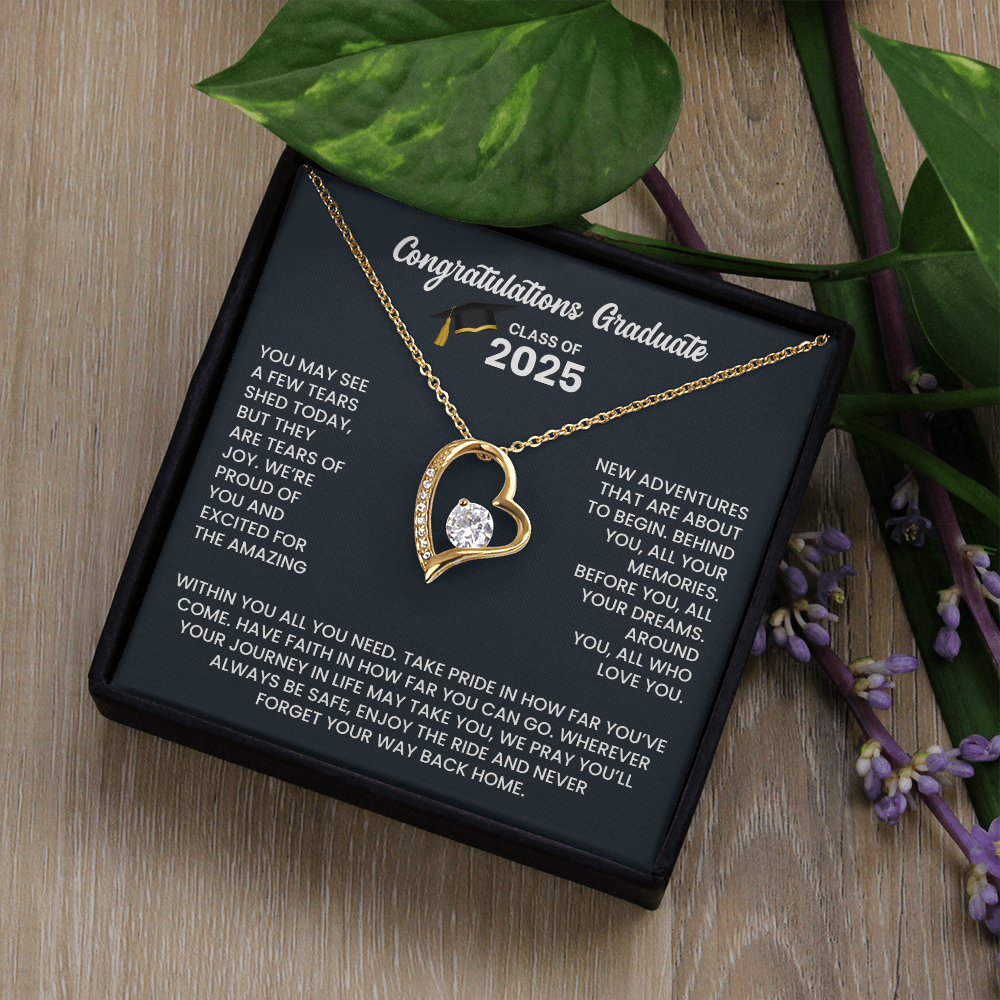 Class of 2025 Heart Graduation Necklace Gift
