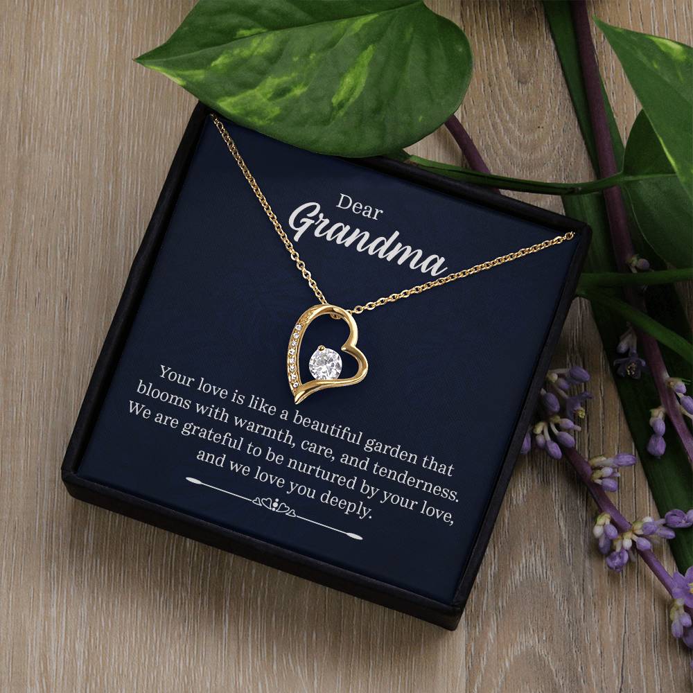 To My Grandma - Your Love Is Like A Beautiful Garden Heart Necklace Gift-[Heartfelt Family Gift]
