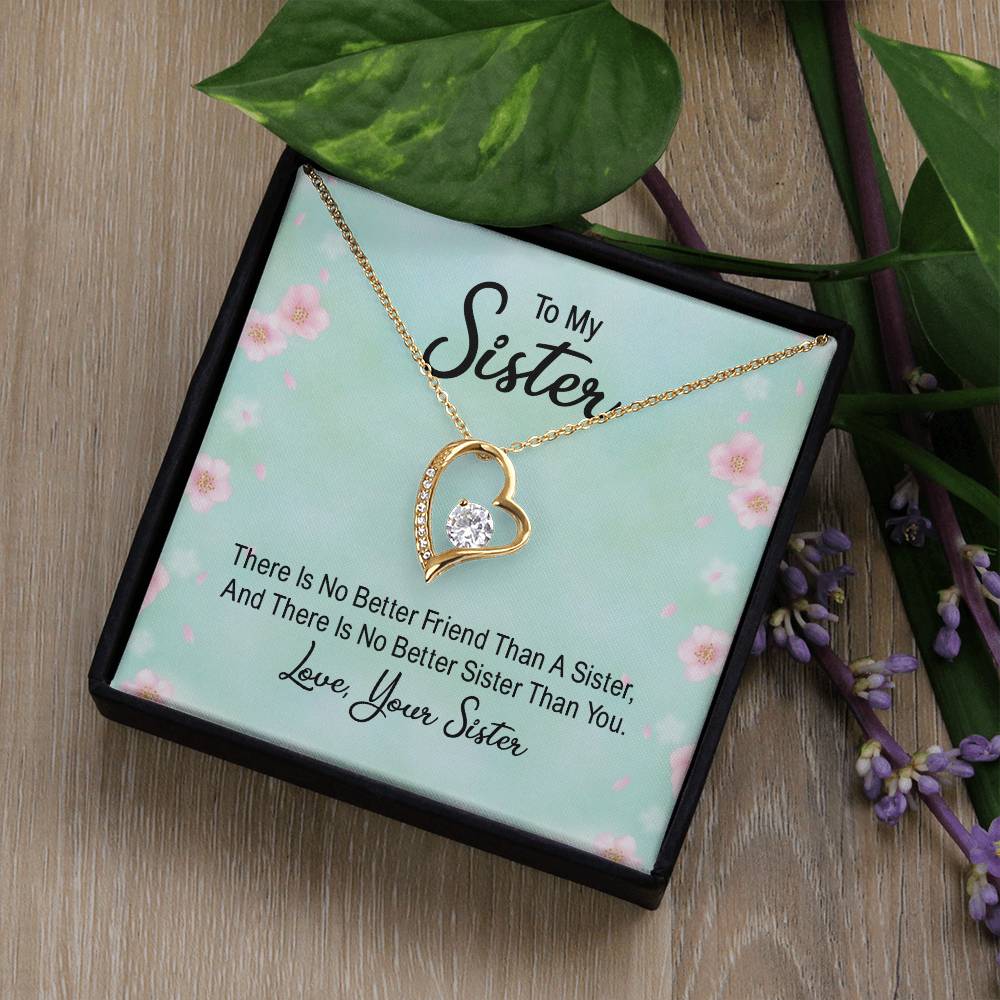 To My Sister Heart Necklace Gift-[Heartfelt Family Gift]