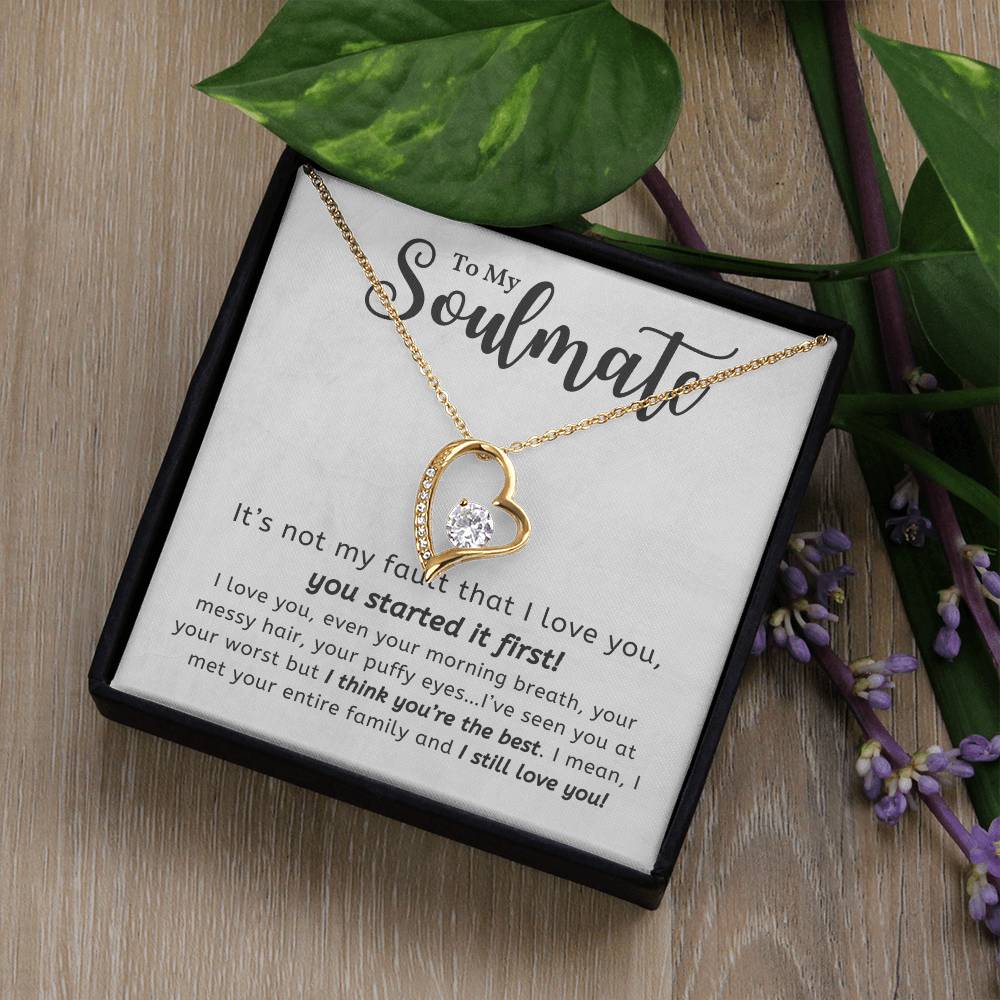 Soulmate Necklace - Perfect Gift for Girlfriend Wife Birthday Valentines Day and Christmas-[Heartfelt Family Gift]